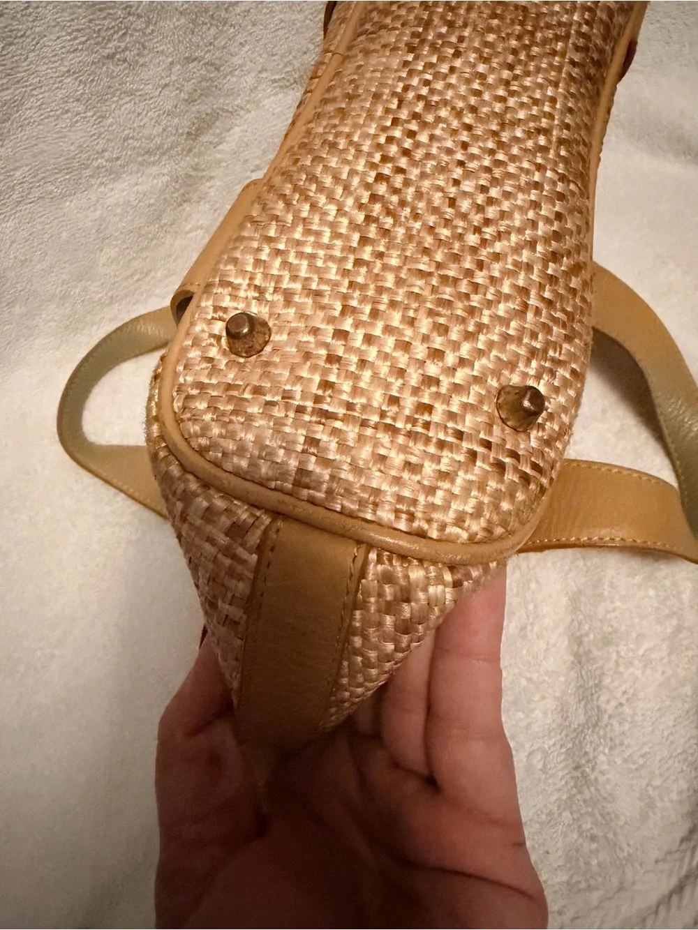 Chloe Mustard Woven Tote Bag